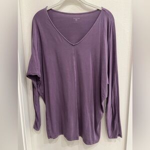 Garnet Hill Purple Dolman Sleeve Top